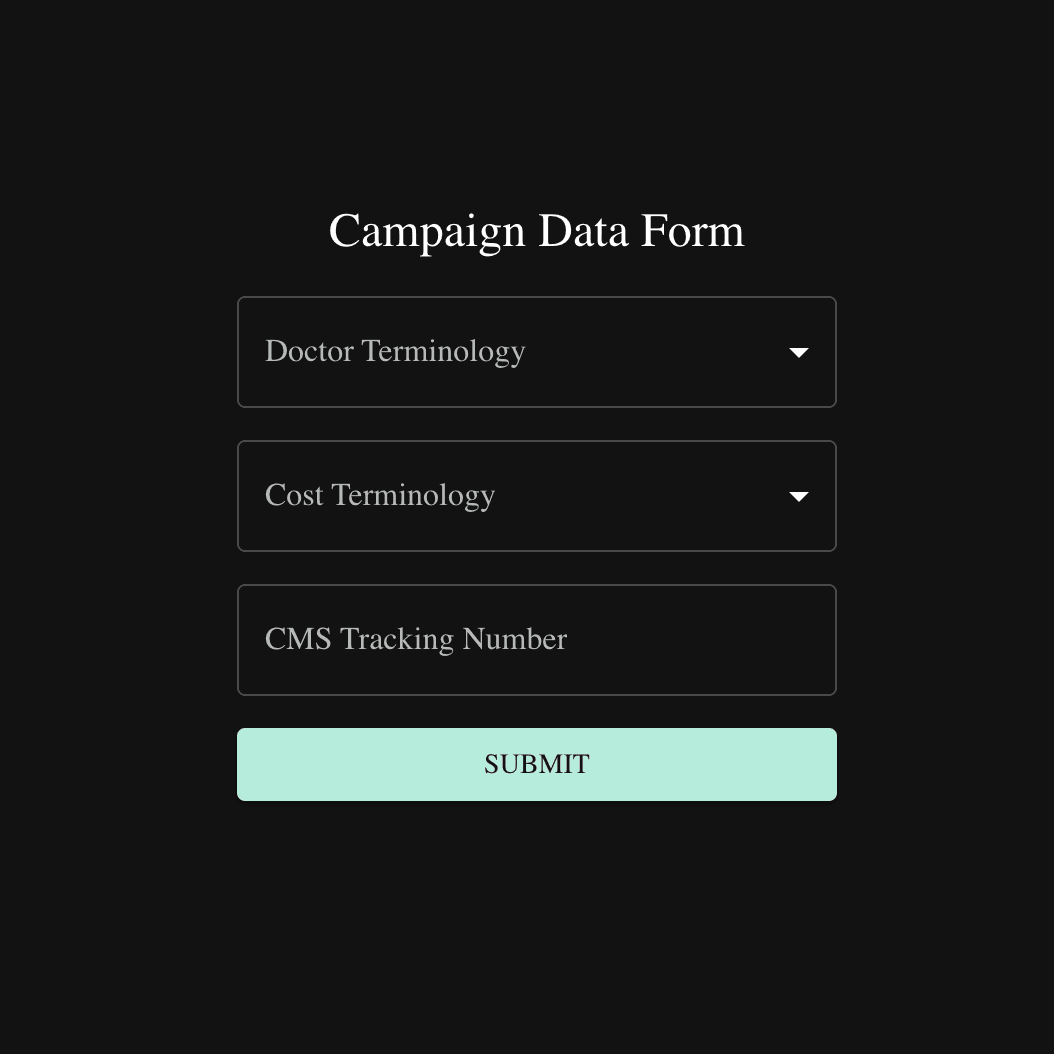 Blog image A screenshot of an online form with 3 input elements for the different copy data.